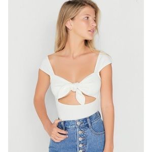 White urban outfitters tie knot bodysuit size S